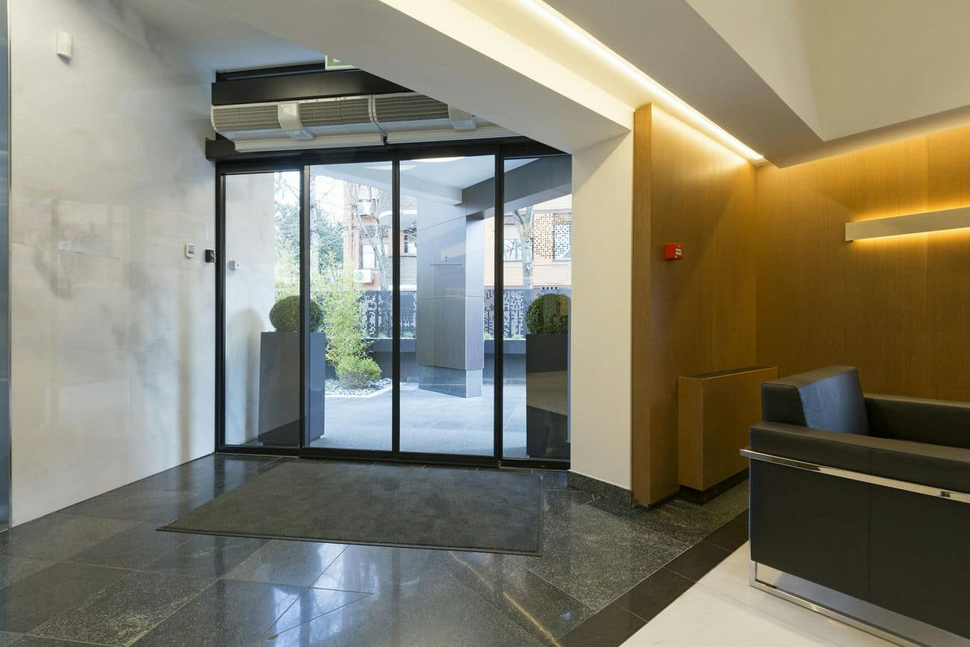 entrance to the office building